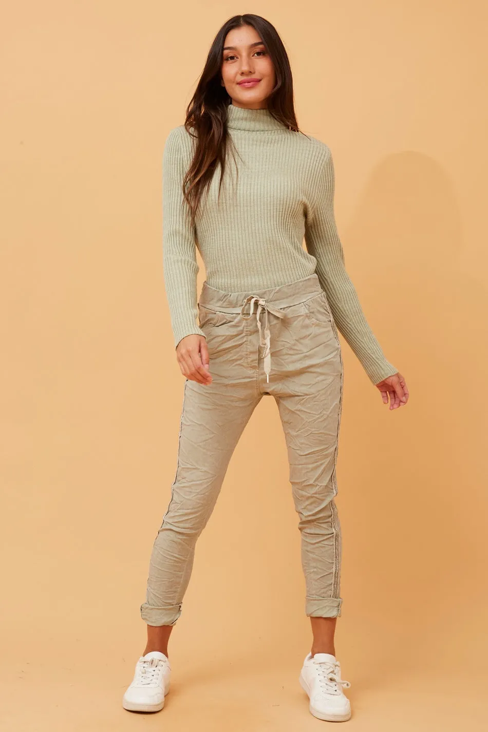 JANJA DIAMANTE DETAIL JOGGER PANTS