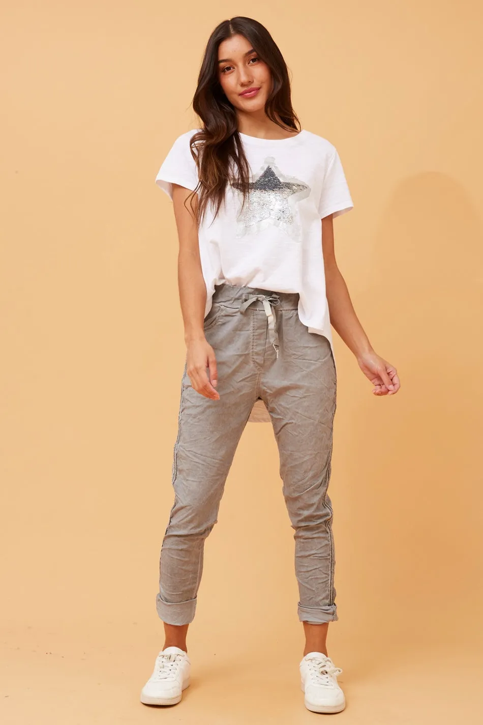 JANJA DIAMANTE DETAIL JOGGER PANTS