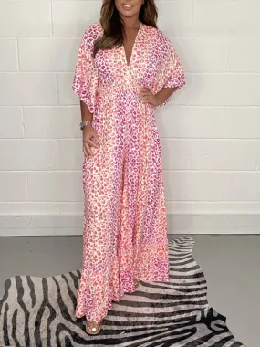 🔥LAST DAY PROMOTION- 48% OFF💃2024 NEW STYLE V-neck Leopard print Dress 💝
