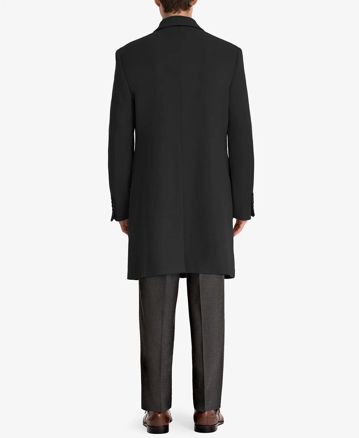 Lauren Ralph Lauren Mens Classic fit Overcoat Coat 38 S Black Solid