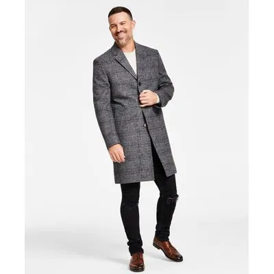 Lauren Ralph Lauren Mens Classic fit Overcoat Coat 42 R Black Plaid