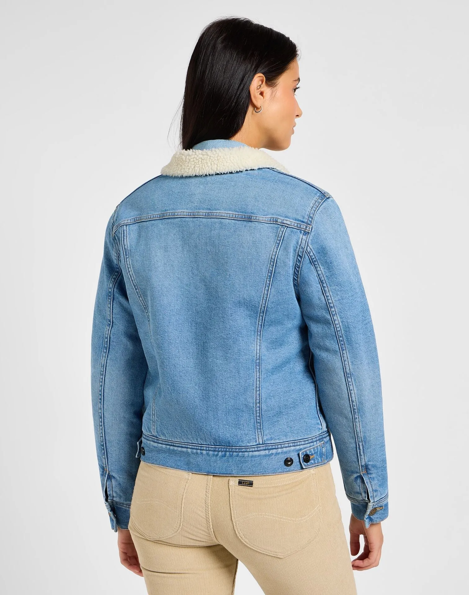 Lee Women's Sherpa Rider Jacket In Blue Voyage