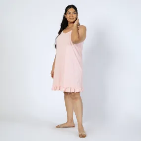 Light Pink Cotton Jersey Plus Size Slip Dress