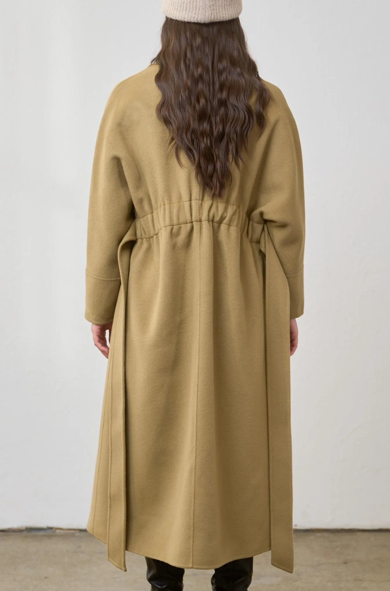 Lydia cashmere coat belt attached JL033C