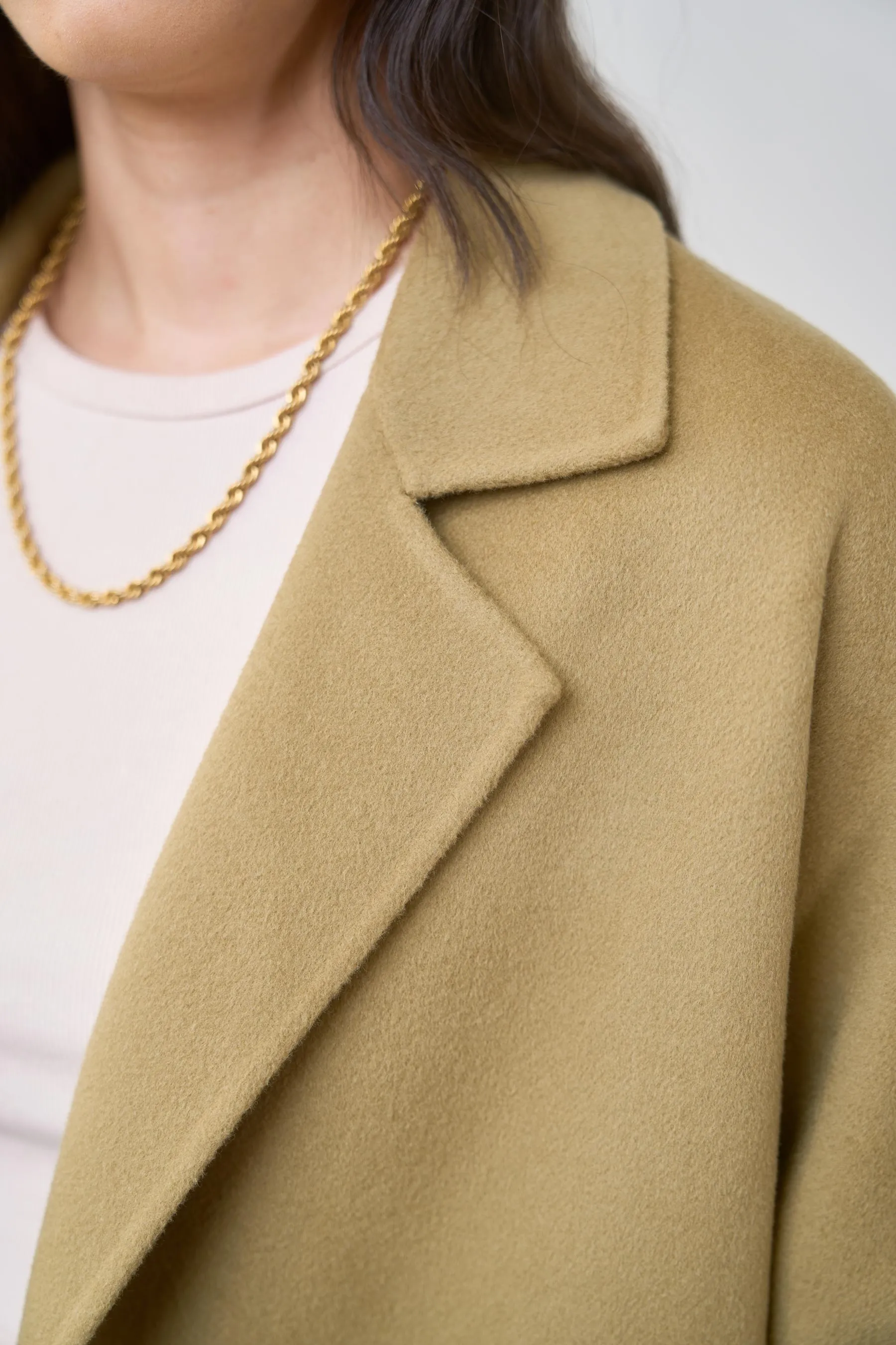 Lydia cashmere coat belt attached JL033C