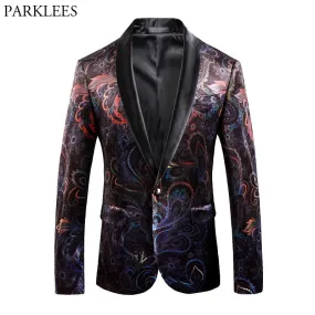 Men Luxury Print Blazer