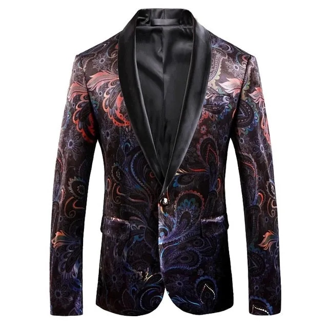 Men Luxury Print Blazer