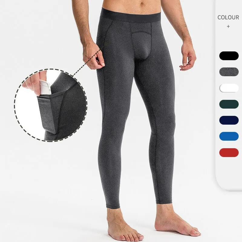 Men's Compression Pants Phone Pocket Running Leggings