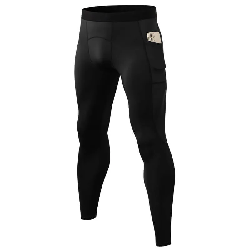 Men's Compression Pants Phone Pocket Running Leggings