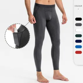 Men's Compression Pants Phone Pocket Running Leggings
