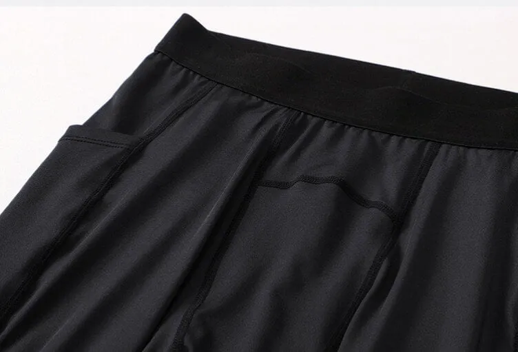 Men's Compression Pants Phone Pocket Running Leggings