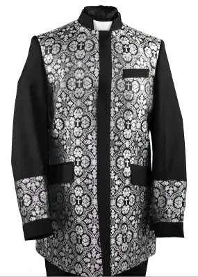 Men's Preaching Clergy Jacket Black/Silver