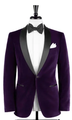 Men's Purple Smoking Jackets Designer Party Wear Coat