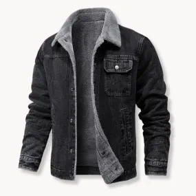 Men's Sherpa Collar Cotton Denim Jacket