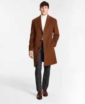 Michael Kors Mens Classic Fit Wool Cashmere Blend Overcoat Coat 46R Vicuna Brown