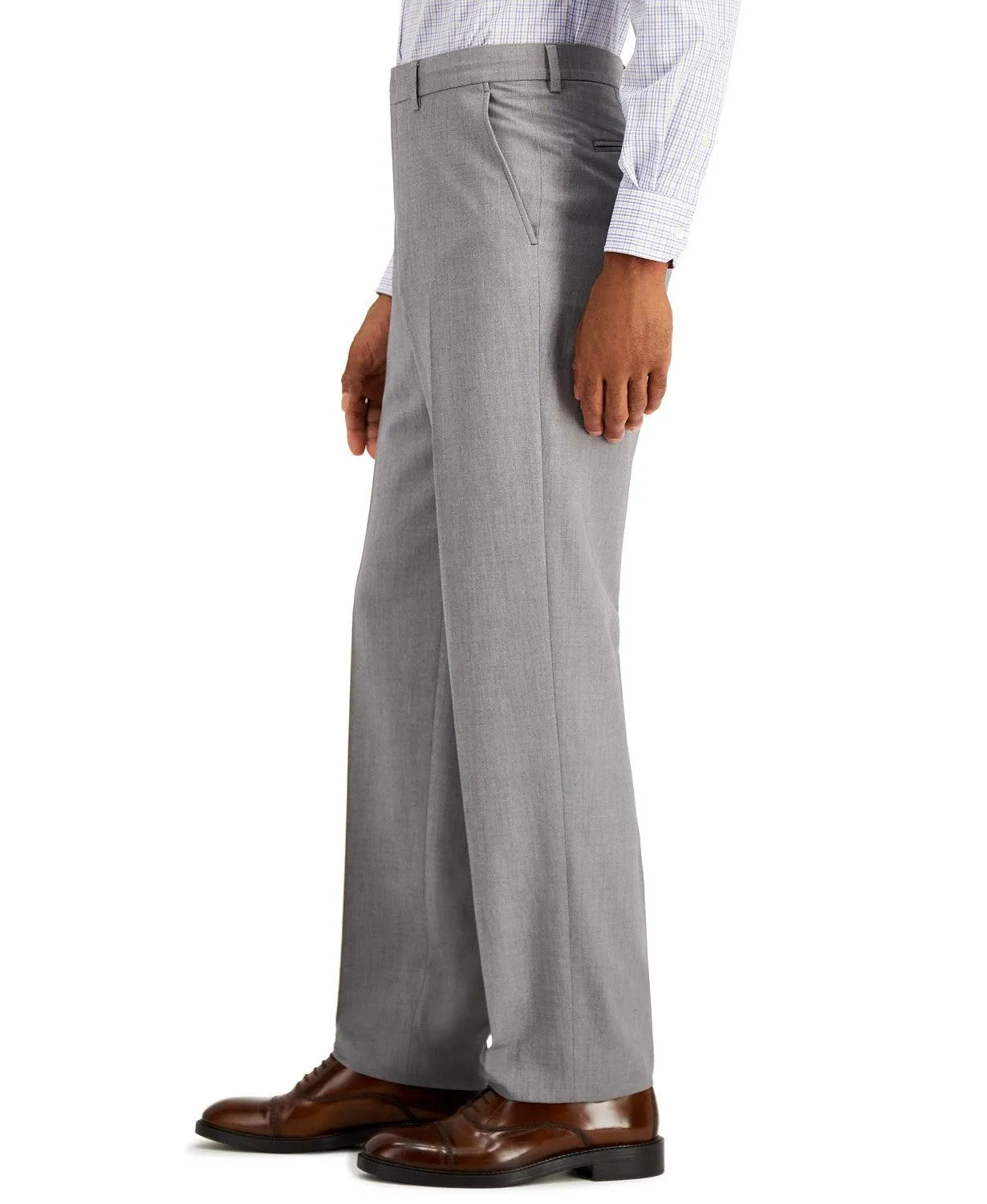 Nautica Mens Modern fit Dress Pants 40 / 32 Grey Solid Stretch