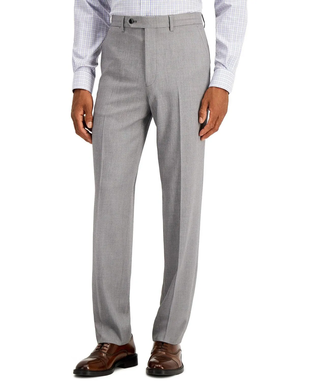 Nautica Mens Modern fit Dress Pants 40 / 32 Grey Solid Stretch