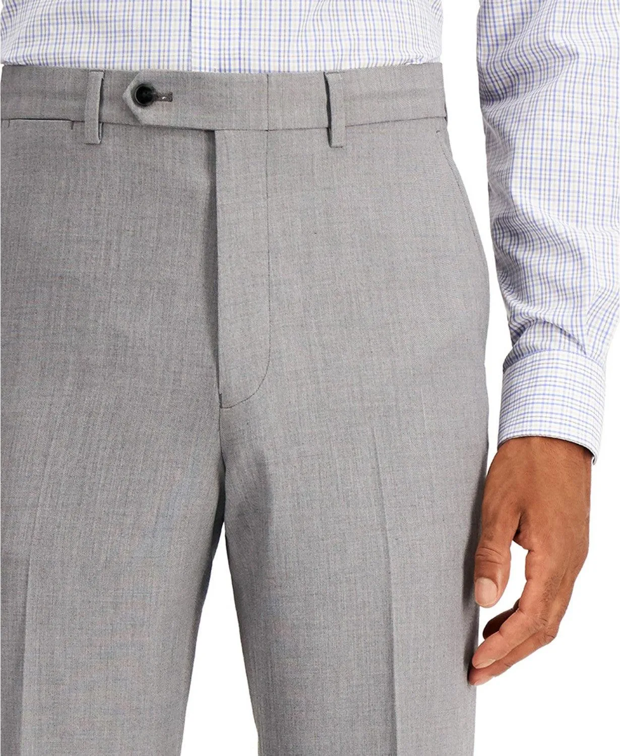 Nautica Mens Modern fit Dress Pants 40 / 32 Grey Solid Stretch