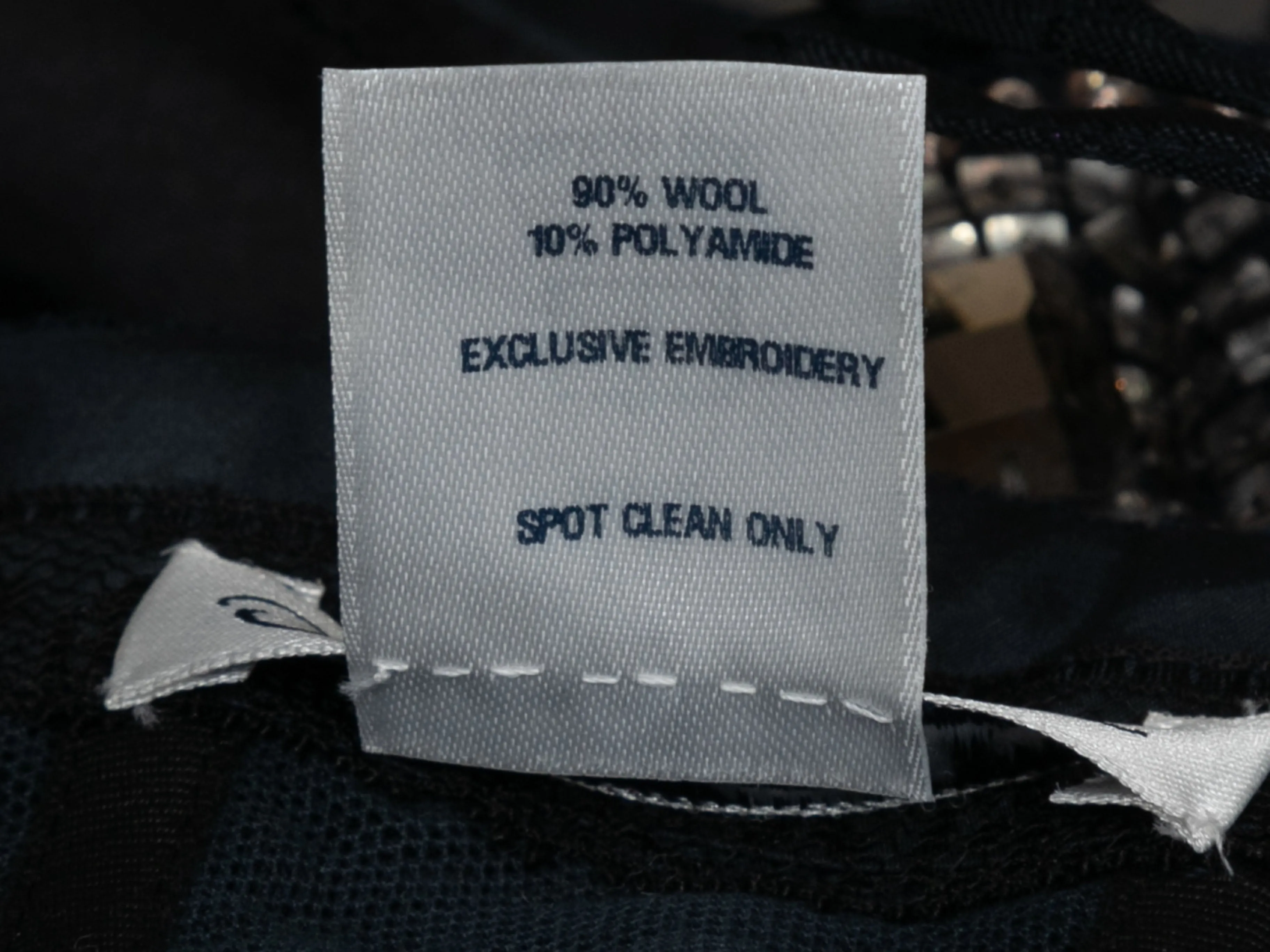 Navy Oscar de la Renta Strapless Wool Dress Size US 8