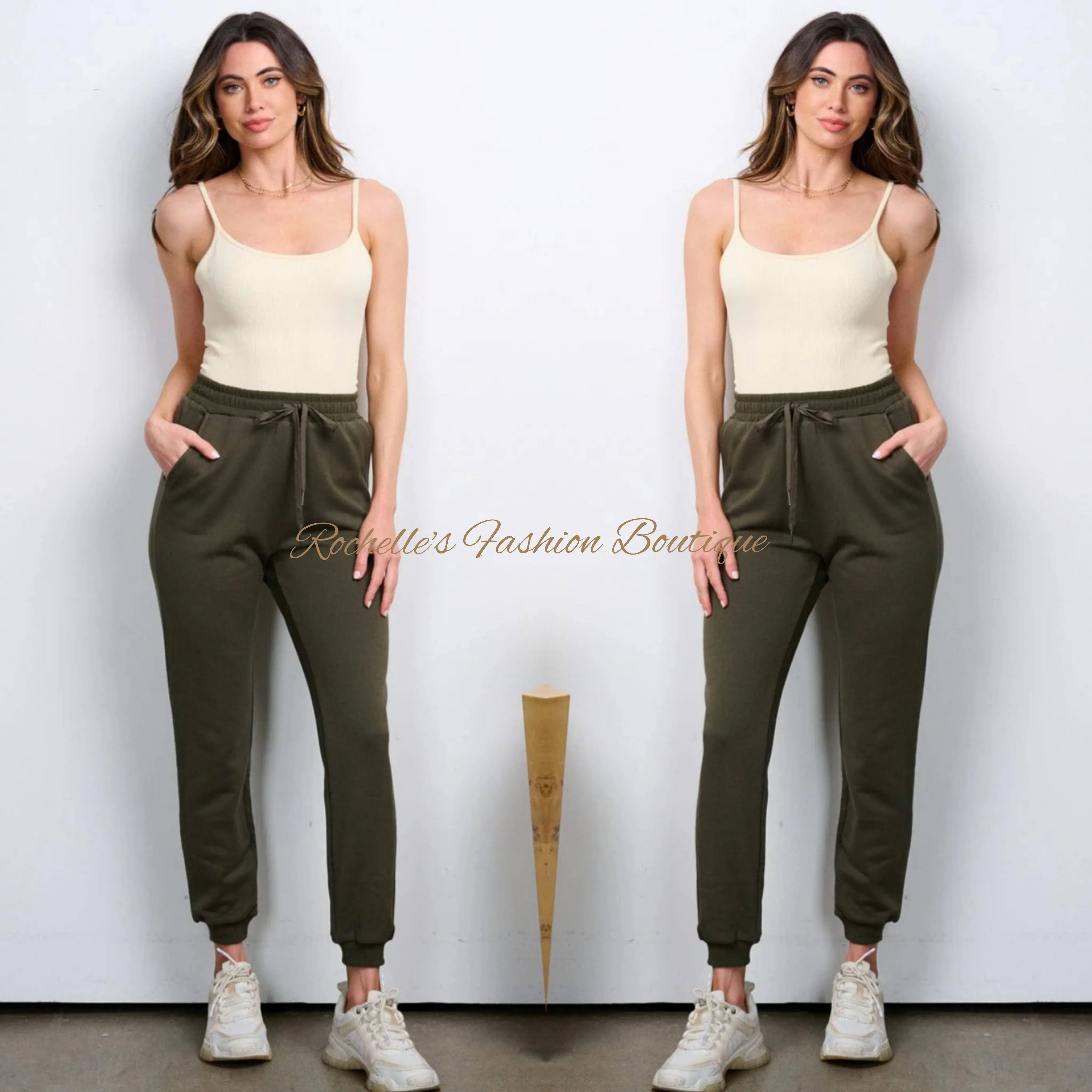 Olive Solid Jogger Pants