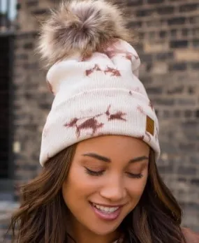 Panache Cream & Tan Tie Dye Pom Hat