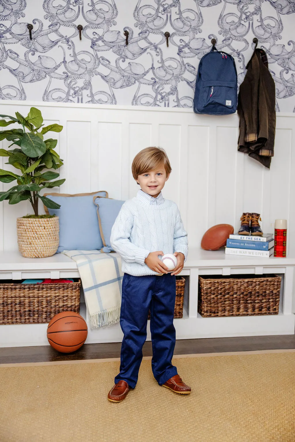 Prep School Pants - Nantucket Navy with Richmond Red Stork