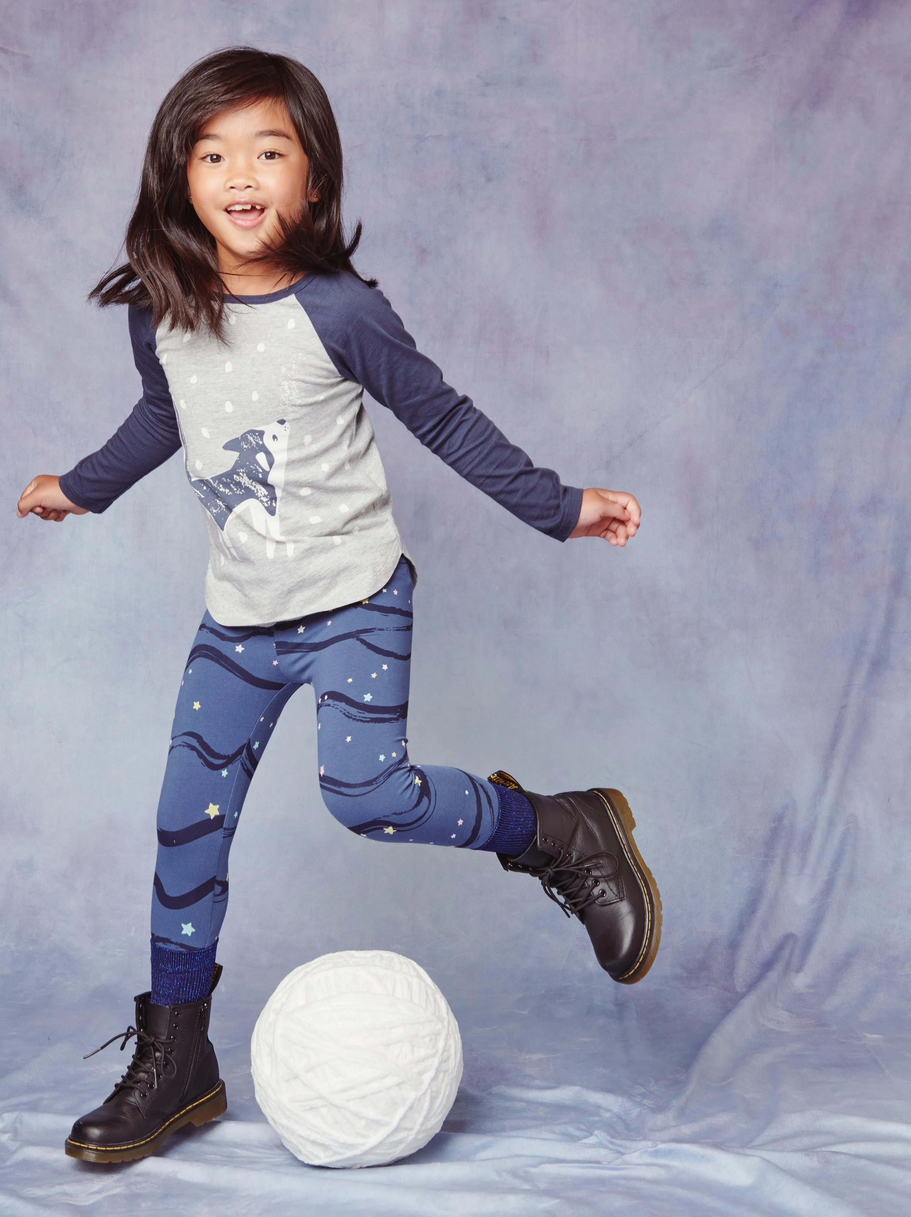 Printed Leggings- Aurora in Dark Blue