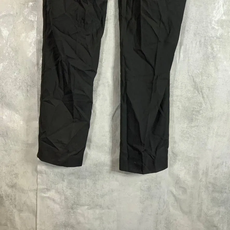 REACTION KENNETH COLE Men's Solid Black Flat Front Dress Pants SZ 33X30