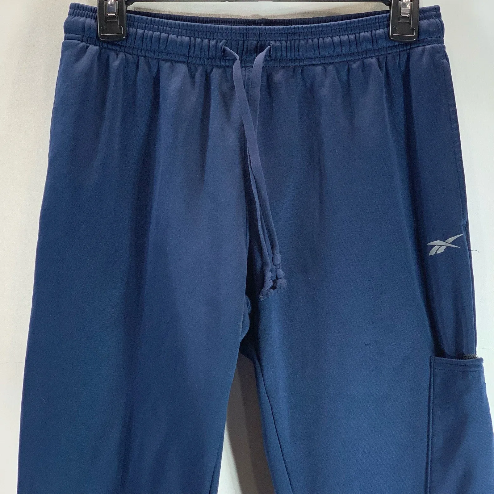 REEBOK Men's Dress Blue Relaxed-Fit Drawstring Cargo Fleece Jogger Pant SZ S