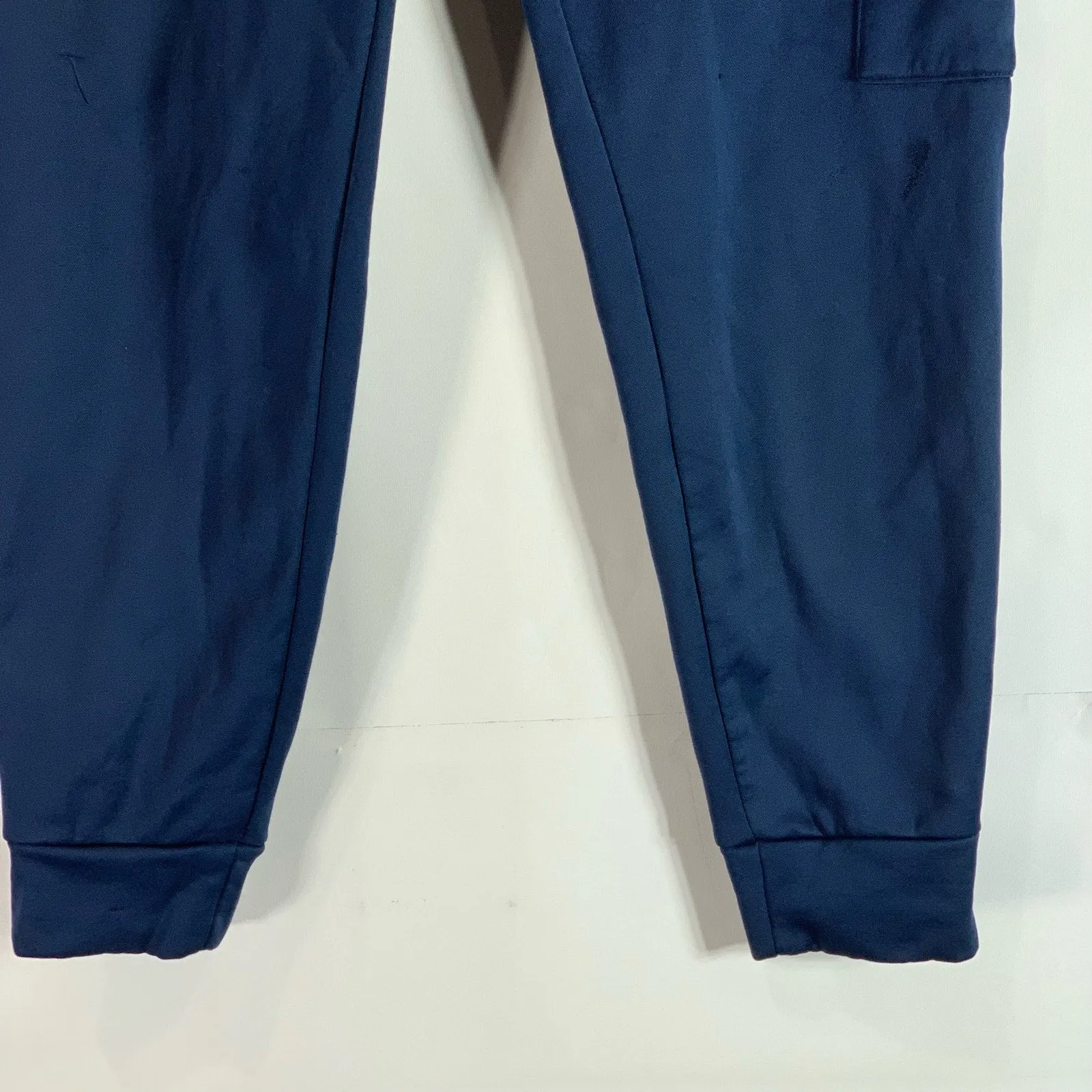REEBOK Men's Dress Blue Relaxed-Fit Drawstring Cargo Fleece Jogger Pant SZ S