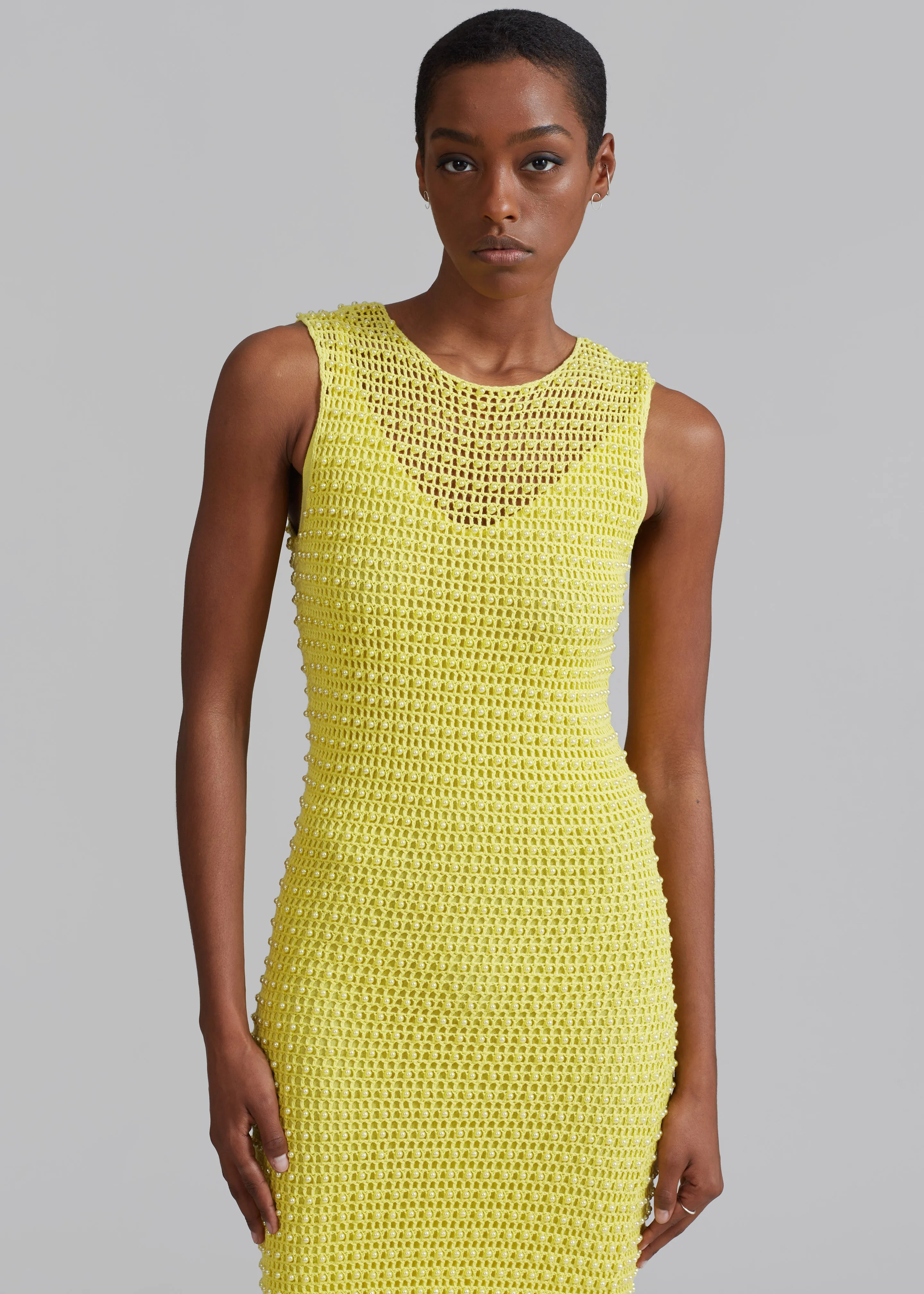 REMAIN Pearl Knit Dress - Banana Cream