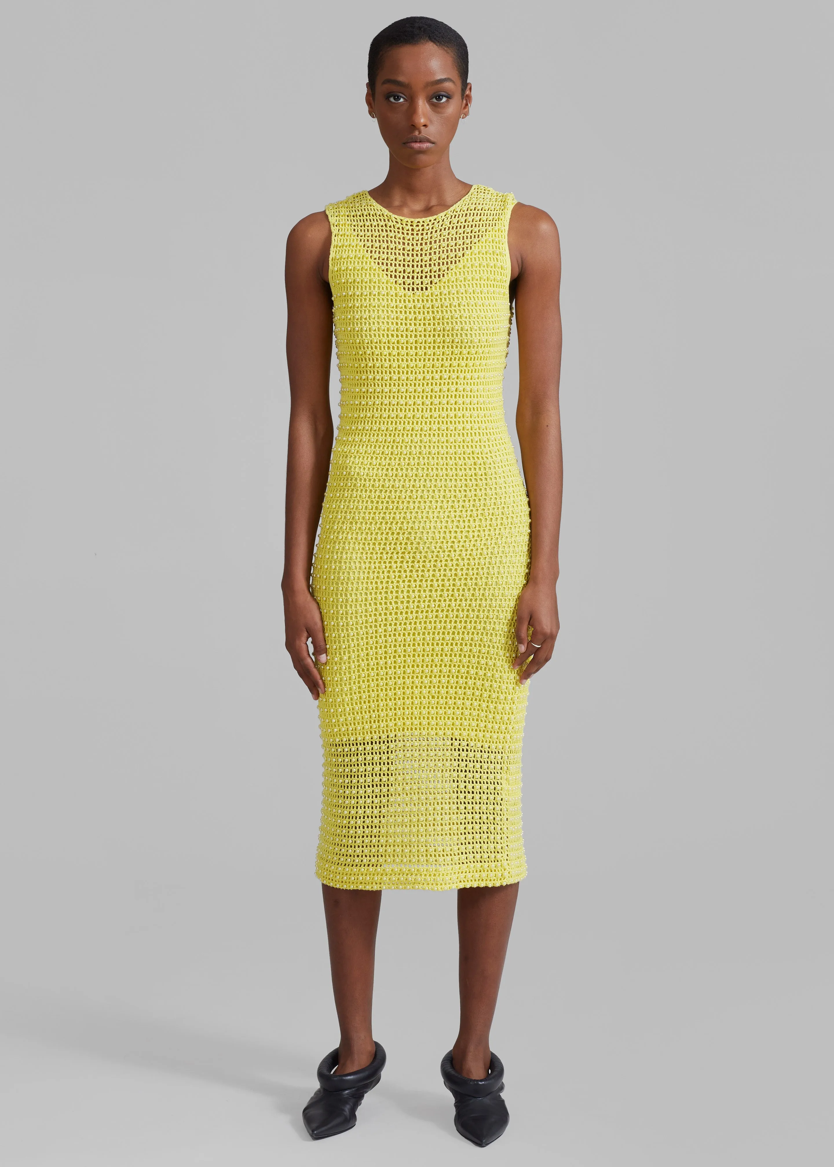REMAIN Pearl Knit Dress - Banana Cream