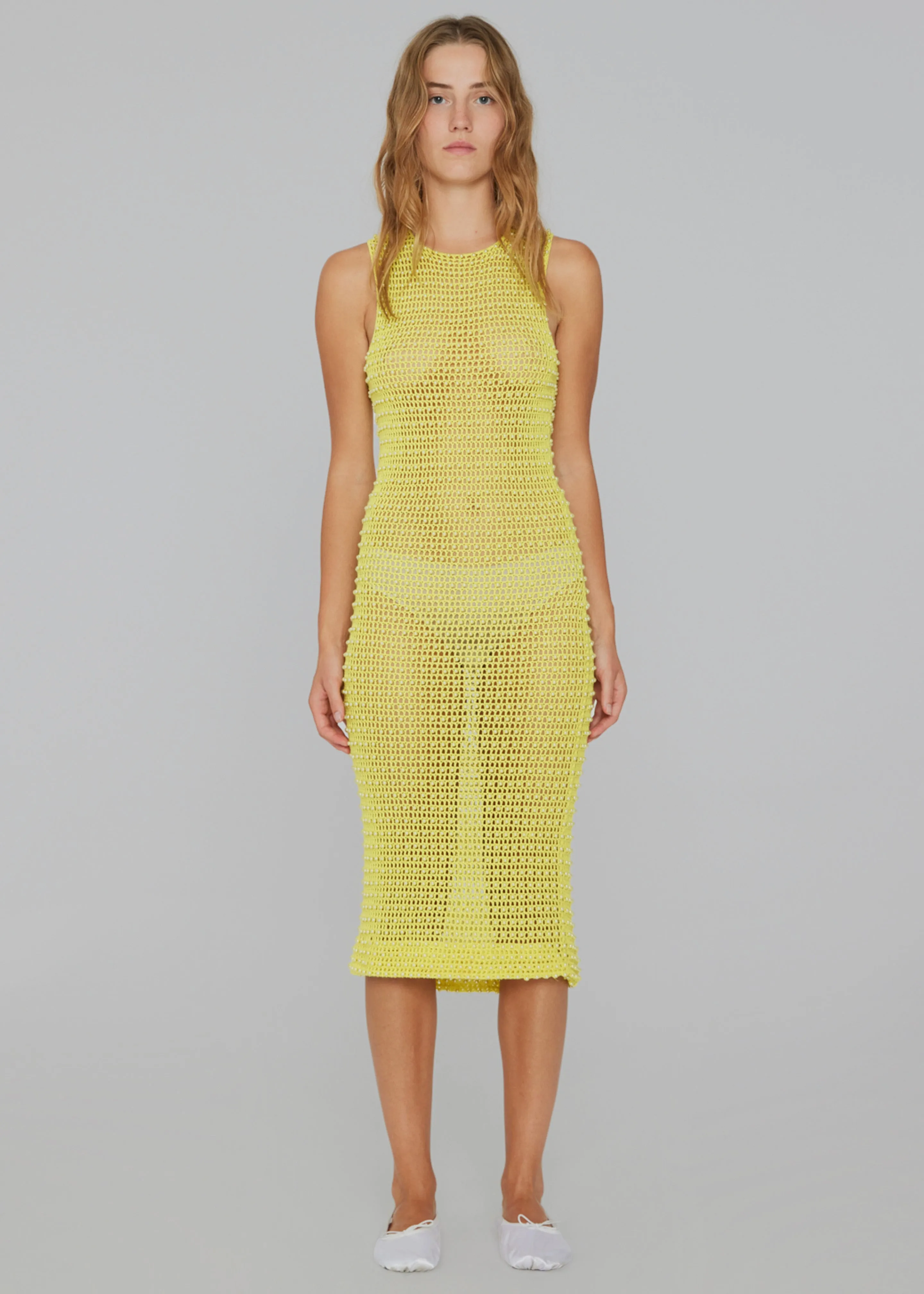 REMAIN Pearl Knit Dress - Banana Cream