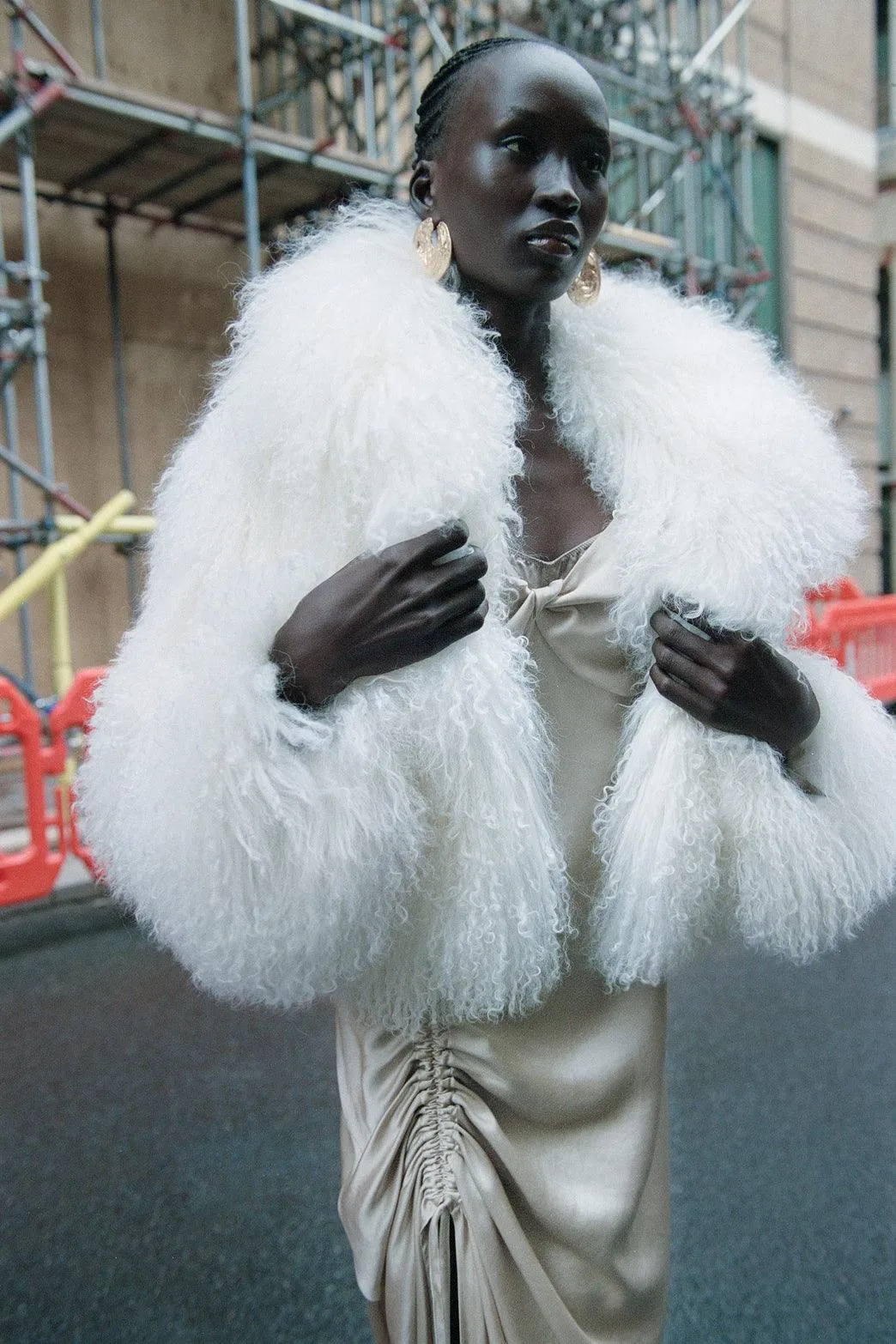 Rene Mongolian Sheep Fur Coat