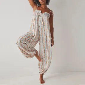 Shona Empire Spaghetti Strap Babydoll Jumpsuits