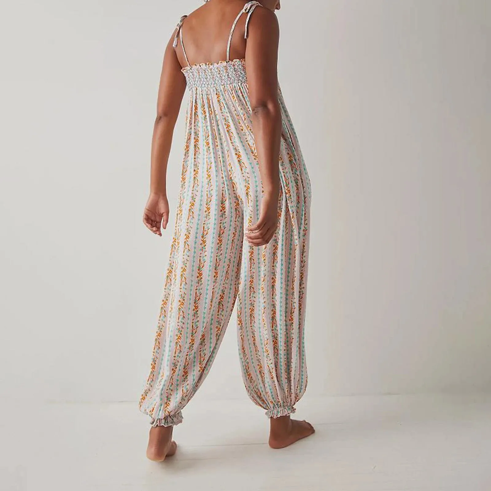 Shona Empire Spaghetti Strap Babydoll Jumpsuits