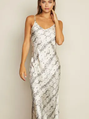 SNAKESKIN PRINT SLIP DRESS