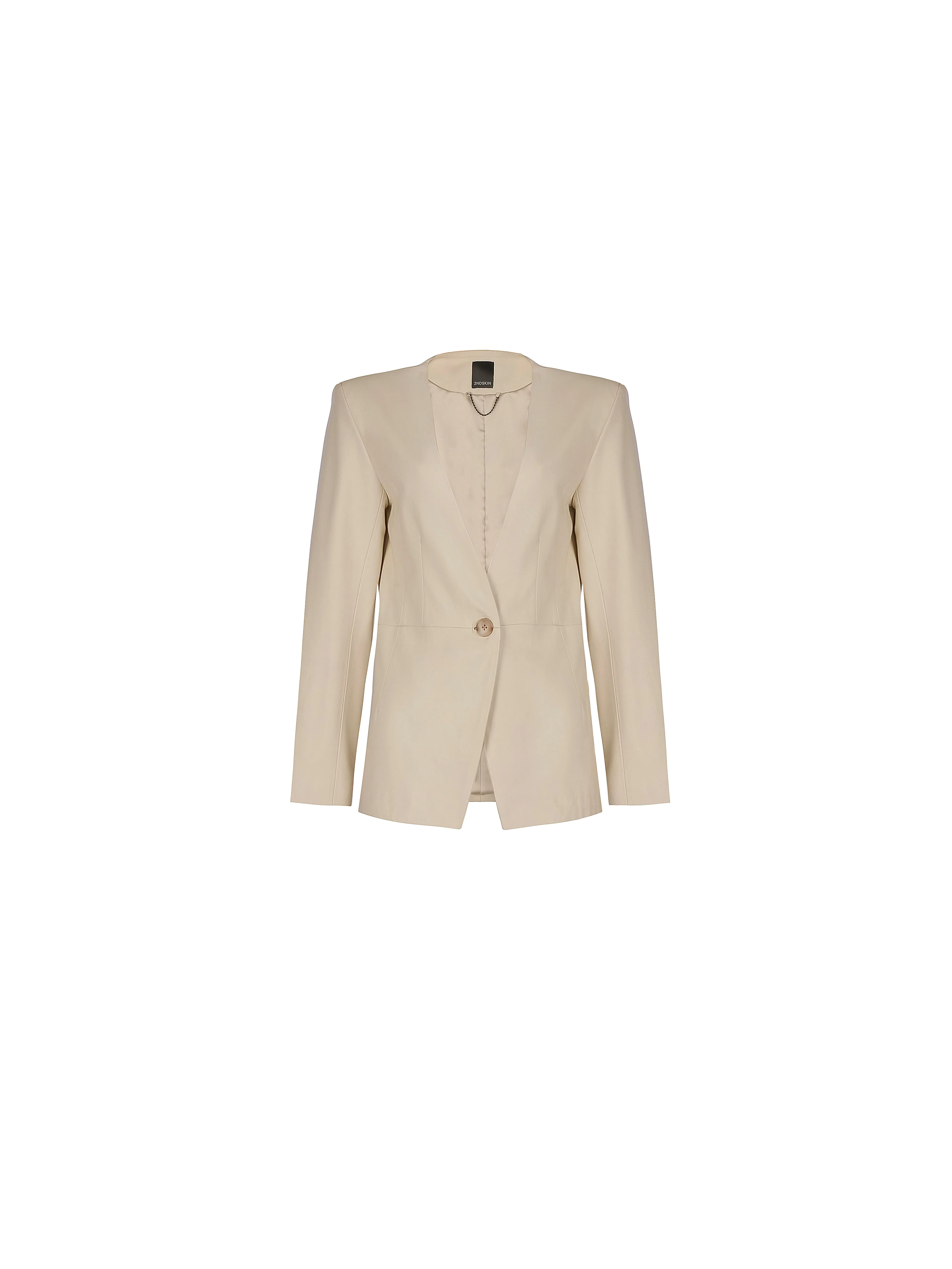 SOPHIA LEATHER BLAZER - COCONUT