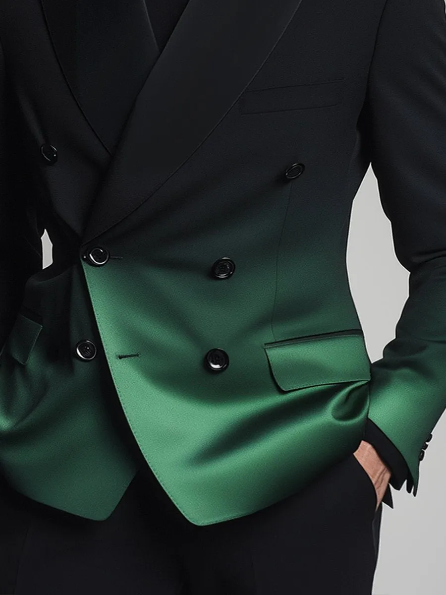Stylish Gradient Double Breasted Blazer