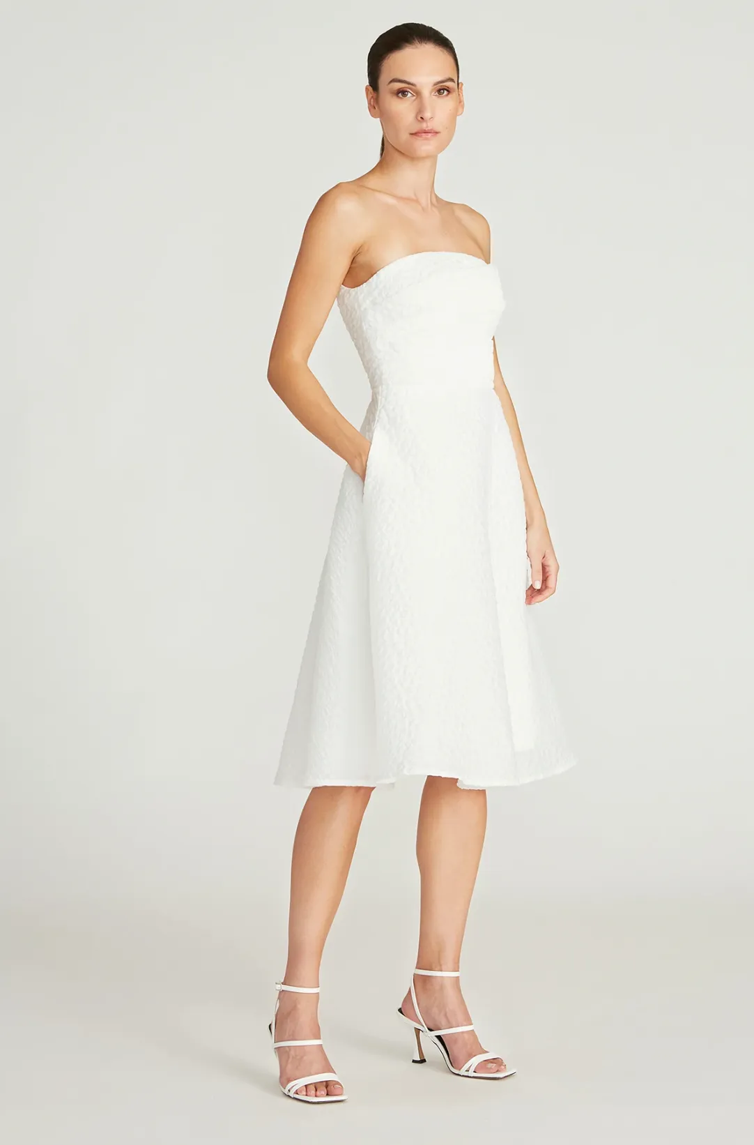 Theia - Penelope Strapless Dress - White