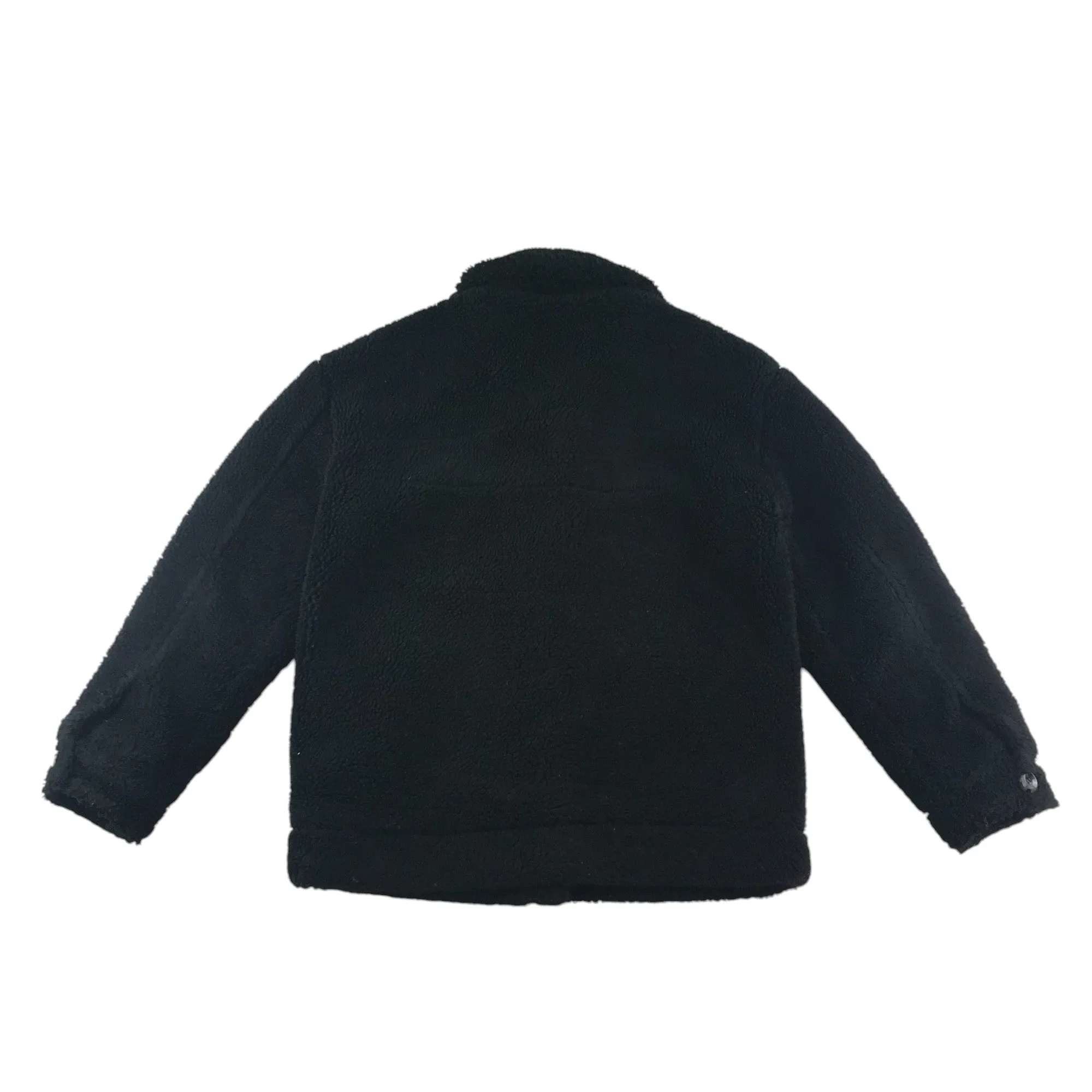 Top Shop fleece jacket adult size S black fluffy with buttons