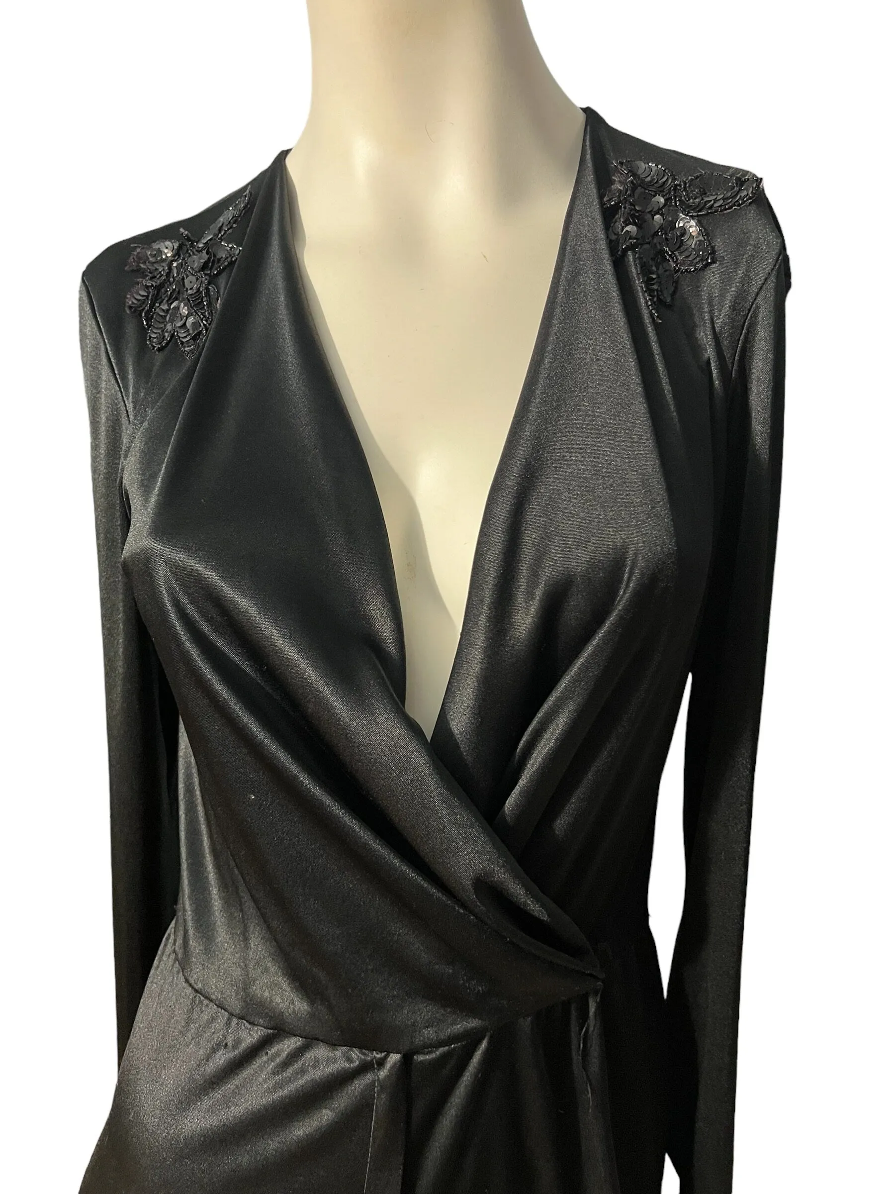 Vintage 70's black Jody slinky jumpsuit M