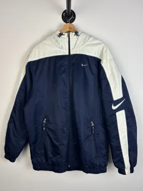 Vintage Y2K Nike Swoosh Navy Hooded Jacket