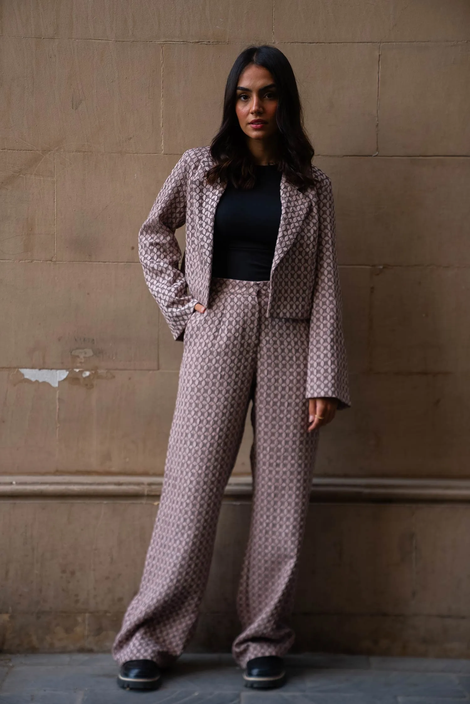 Windmill Patterned Suit - Farah Wagdy