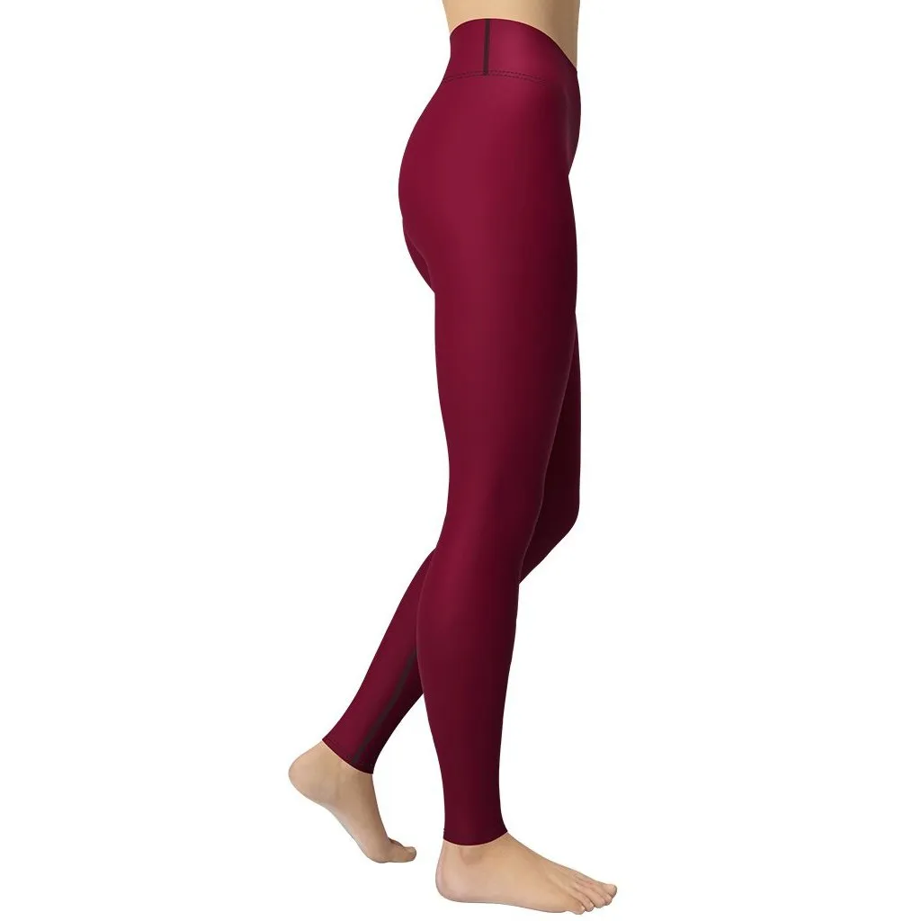 Wine Burgundy Yoga Leggings