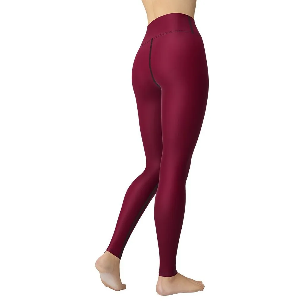 Wine Burgundy Yoga Leggings