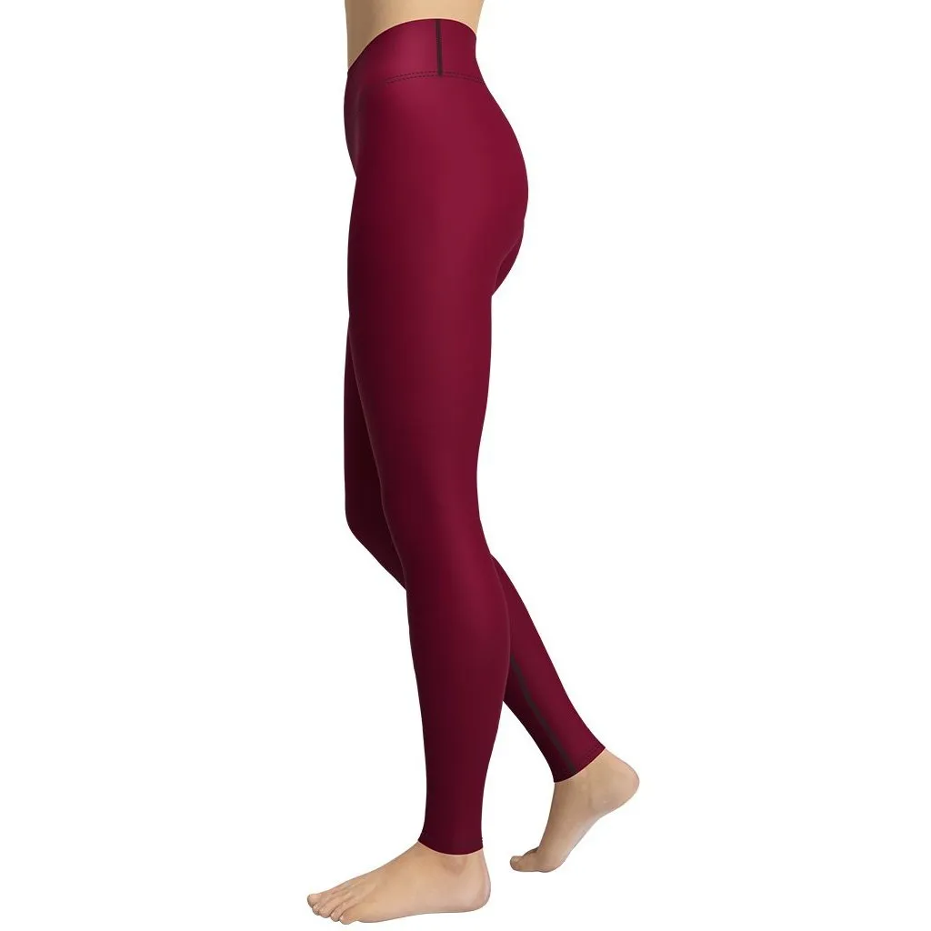 Wine Burgundy Yoga Leggings