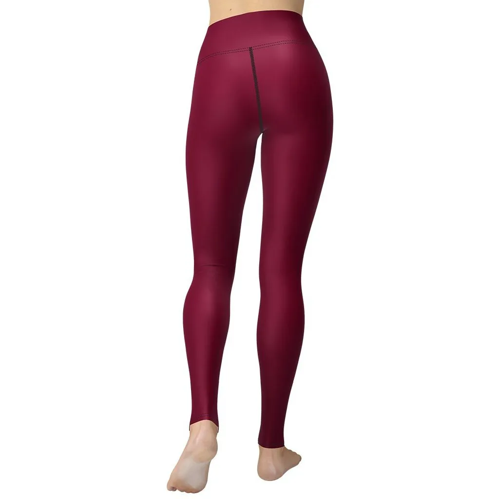 Wine Burgundy Yoga Leggings