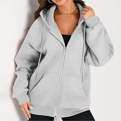 Women's Casual Drawstring Hoodie Jacket
