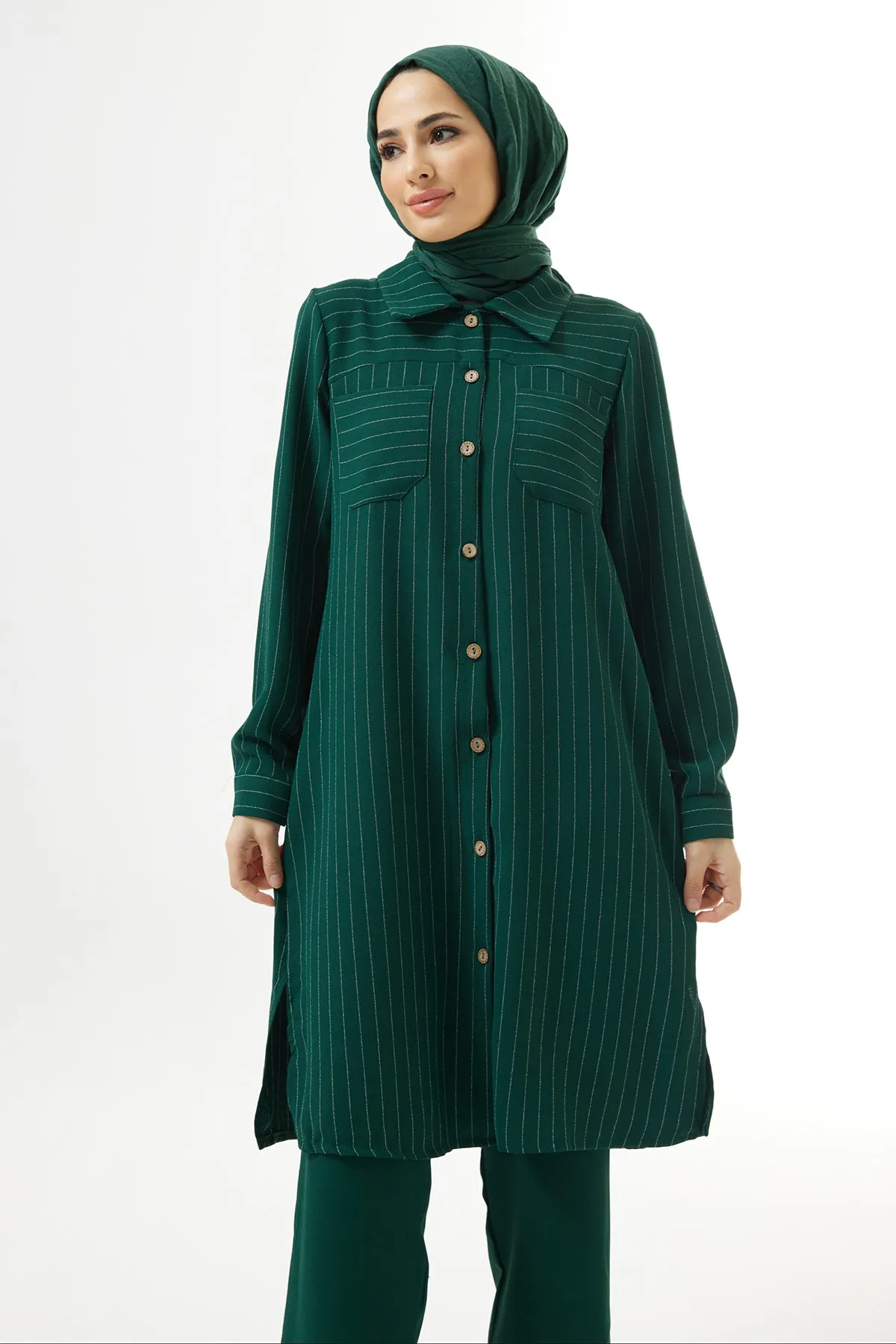 ZRF Women Striped Tunic Pants Set - Emerald - Coquitlam